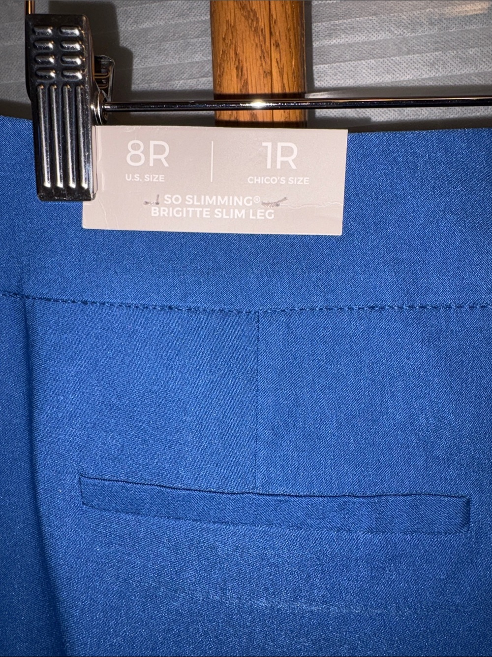 NWT Chico's 1 Brigitte Duchess Blue Slim Ankle Pull-On Pants - Picture 2 of 4